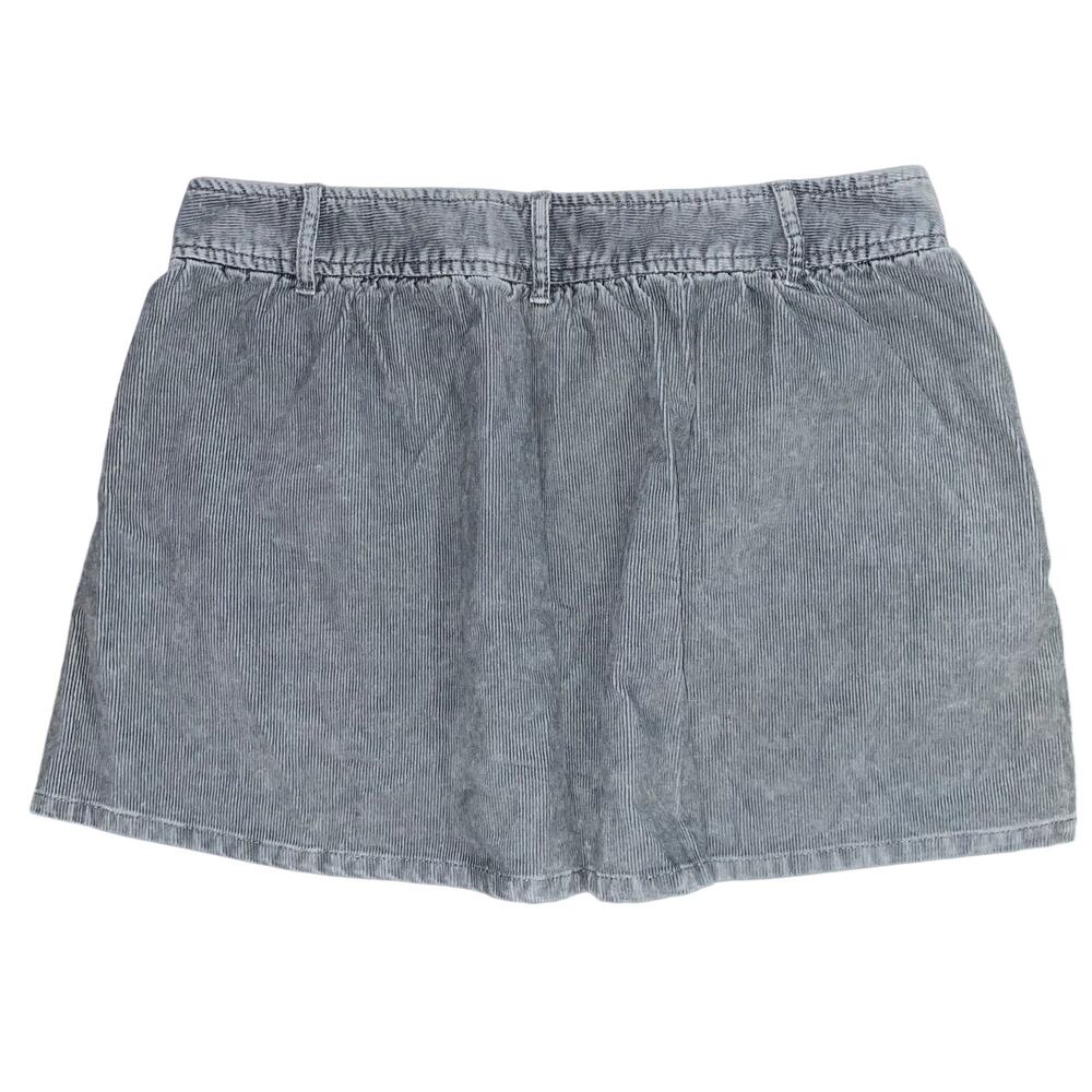 London Jean Low Rise Corduroy Mini Skirt Size 10 Gray Chino Stretch Y2K Retro - Picture 2 of 3